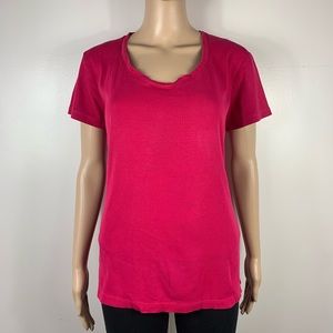 ST. JOHN’S BAY Large Pink Cotton V-Neck T-Shirt